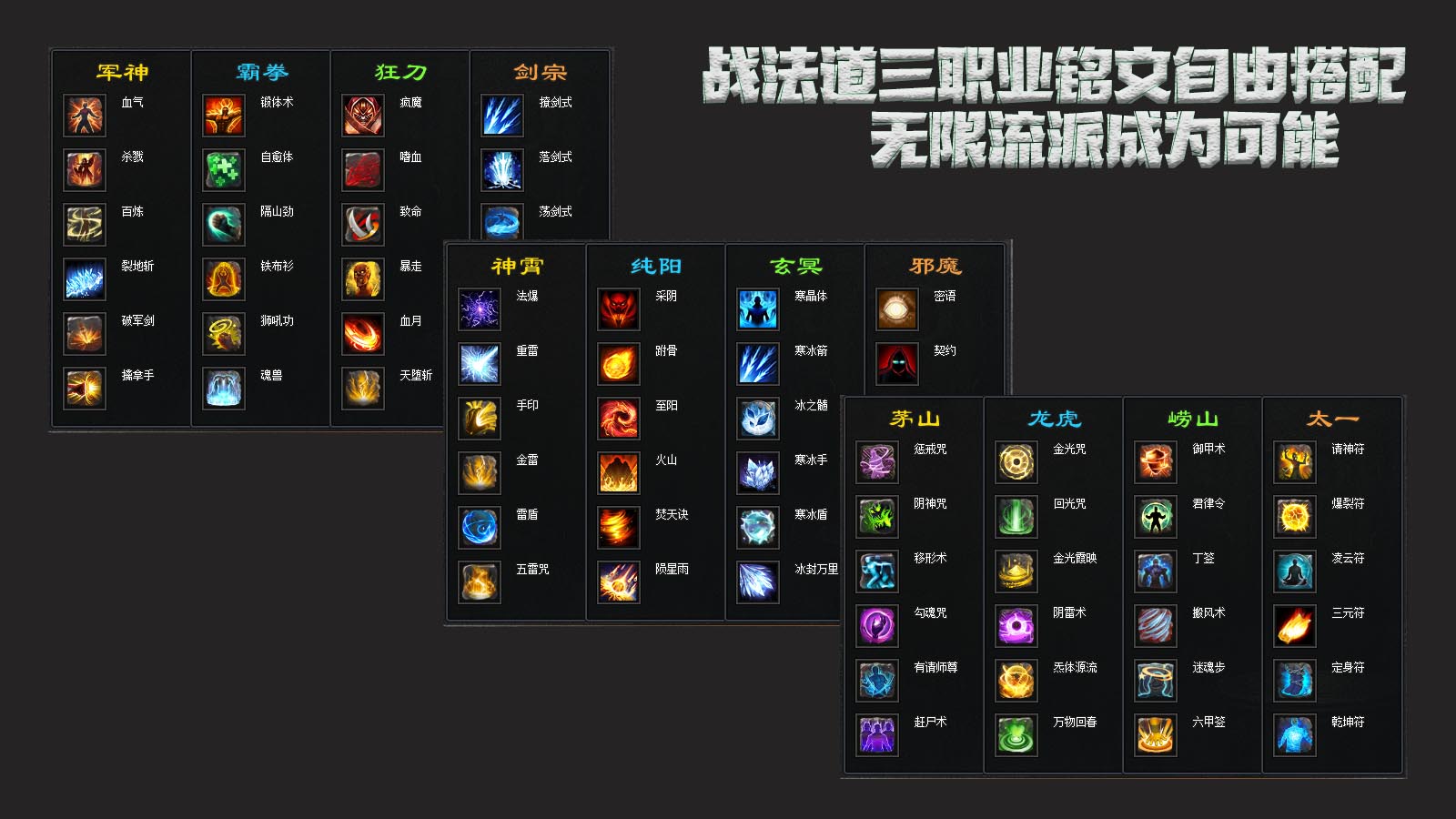 三职业特色复古微变，散人天堂，无任何比例。